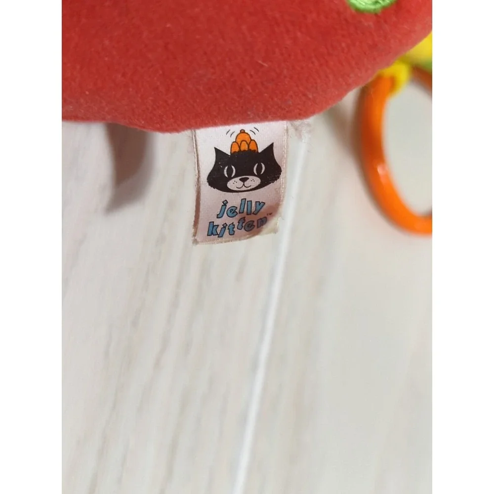 Jellycat Jelly kitten multi-colored elephant chime rattle rings nose feet stripe